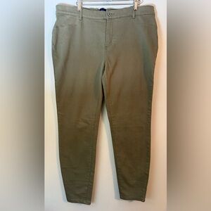 GAP Women's Stretch Skinny Pants NEW Chino Khaki Green Pant Size 16